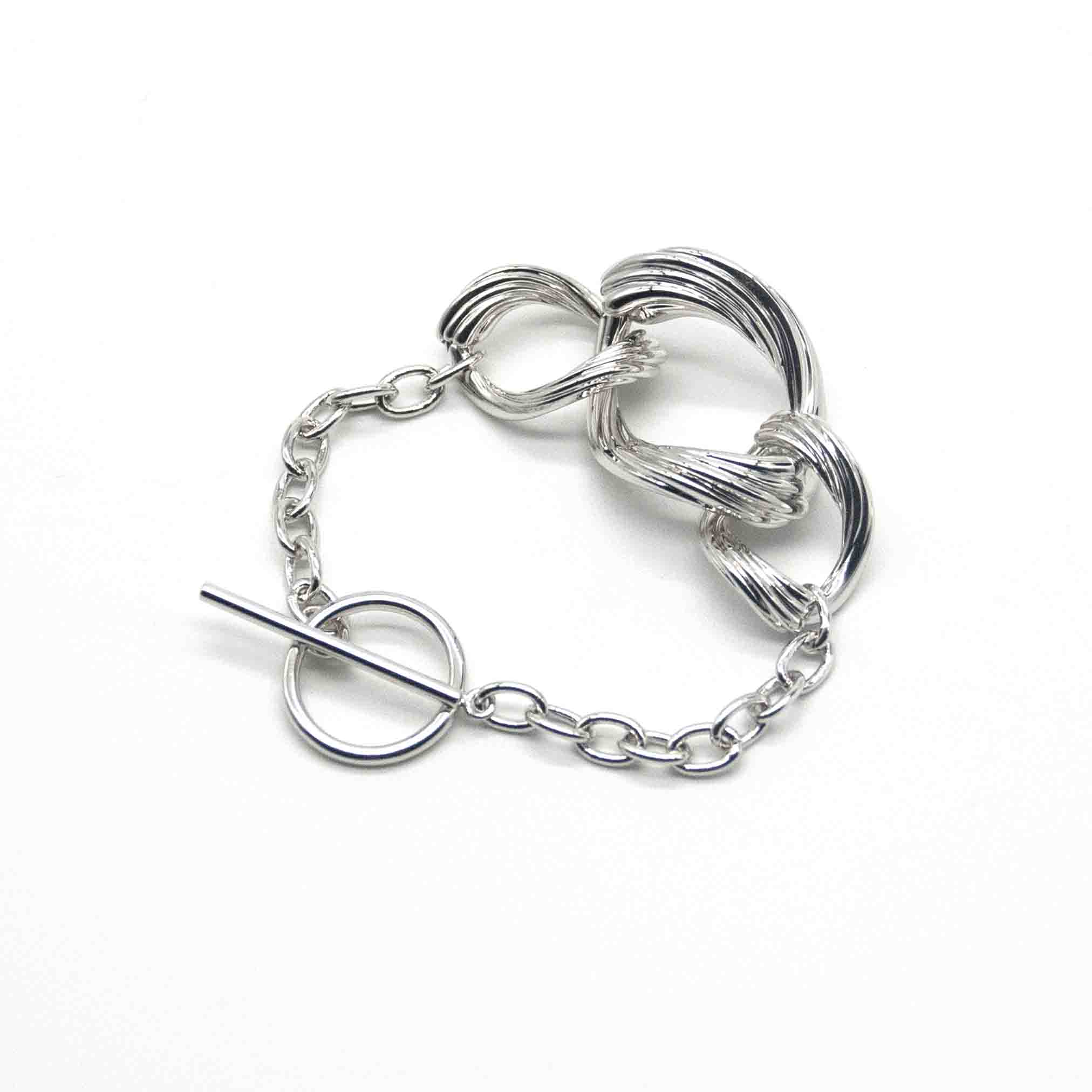 Chunky Lotus White Gold-Plated Vermeil Bracelet